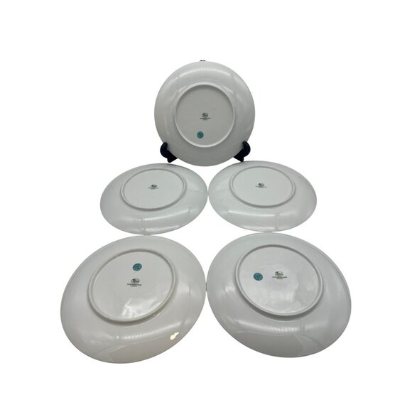 Vintage Hutschenreuther Fruit Salad Plate Lot of 5 Germany Gold Rim 8" 1960s - Picture 2 of 8